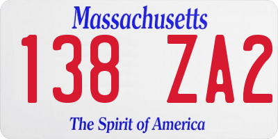 MA license plate 138ZA2