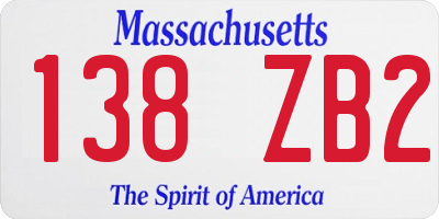 MA license plate 138ZB2