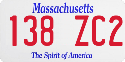 MA license plate 138ZC2