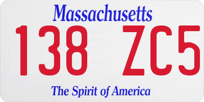 MA license plate 138ZC5