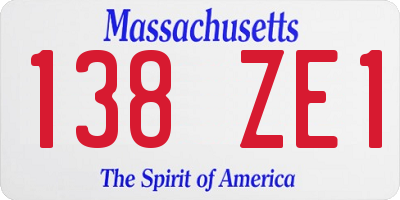 MA license plate 138ZE1