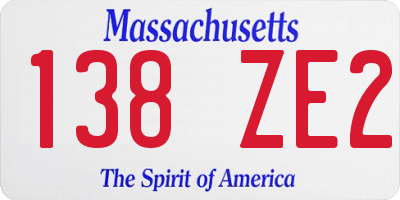MA license plate 138ZE2