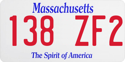 MA license plate 138ZF2