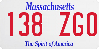 MA license plate 138ZG0