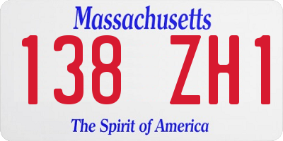 MA license plate 138ZH1