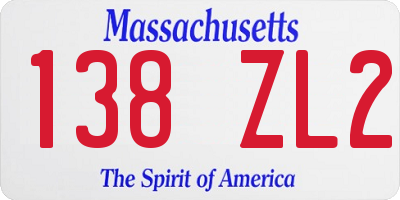 MA license plate 138ZL2
