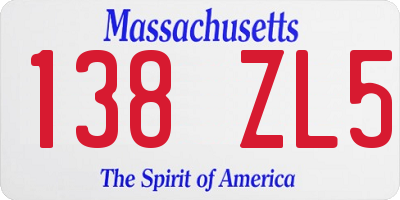 MA license plate 138ZL5