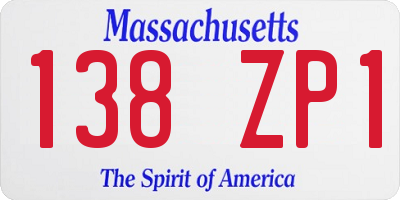 MA license plate 138ZP1