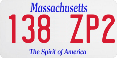 MA license plate 138ZP2