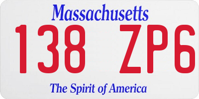 MA license plate 138ZP6