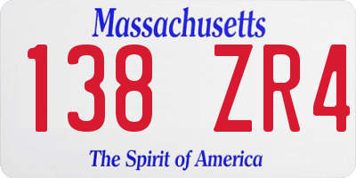 MA license plate 138ZR4