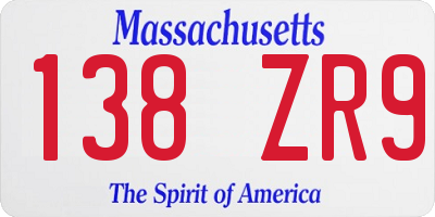 MA license plate 138ZR9