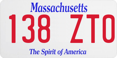 MA license plate 138ZT0