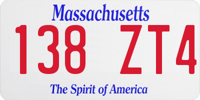 MA license plate 138ZT4