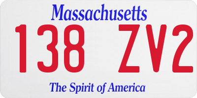 MA license plate 138ZV2