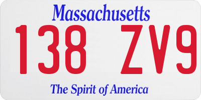 MA license plate 138ZV9