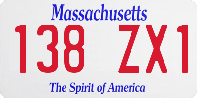 MA license plate 138ZX1