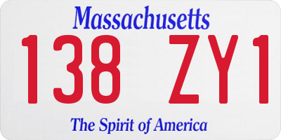 MA license plate 138ZY1