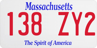 MA license plate 138ZY2