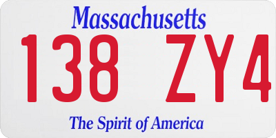 MA license plate 138ZY4