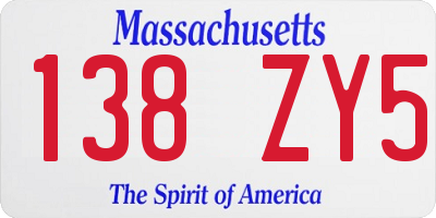 MA license plate 138ZY5