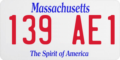 MA license plate 139AE1