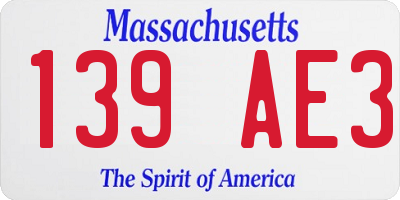 MA license plate 139AE3