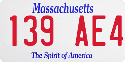 MA license plate 139AE4