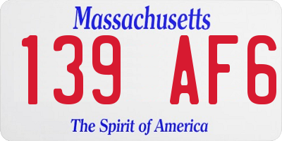 MA license plate 139AF6