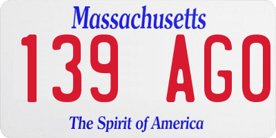 MA license plate 139AG0
