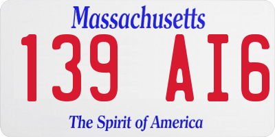 MA license plate 139AI6