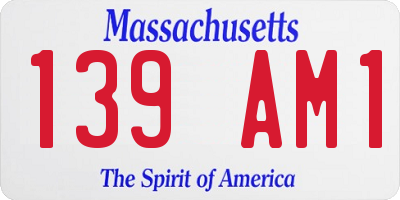 MA license plate 139AM1