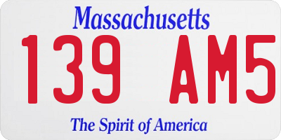 MA license plate 139AM5