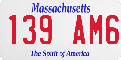 MA license plate 139AM6