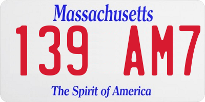 MA license plate 139AM7