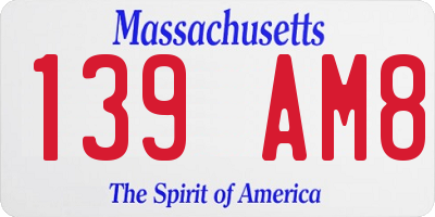 MA license plate 139AM8