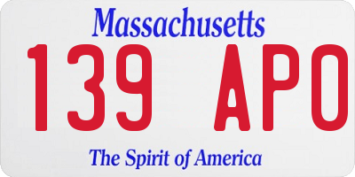 MA license plate 139AP0