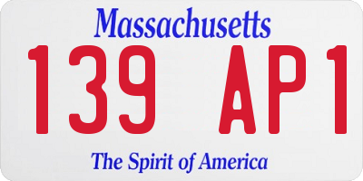 MA license plate 139AP1