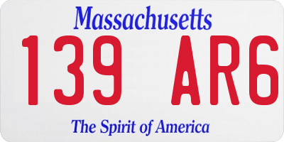 MA license plate 139AR6