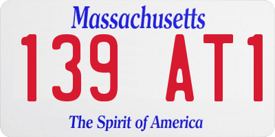 MA license plate 139AT1