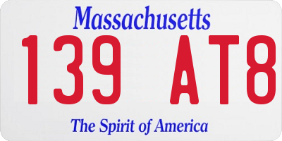 MA license plate 139AT8