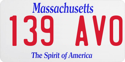 MA license plate 139AV0