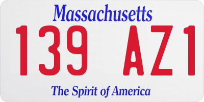 MA license plate 139AZ1