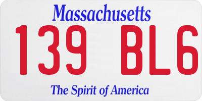 MA license plate 139BL6