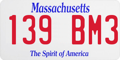 MA license plate 139BM3