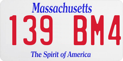 MA license plate 139BM4