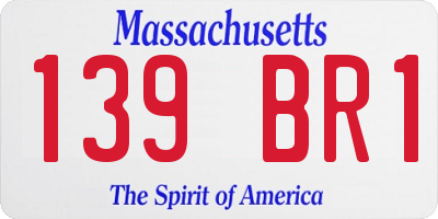 MA license plate 139BR1