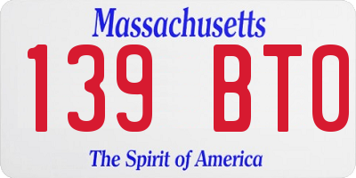 MA license plate 139BT0