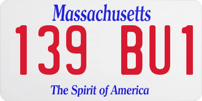 MA license plate 139BU1
