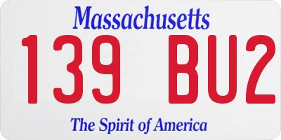 MA license plate 139BU2
